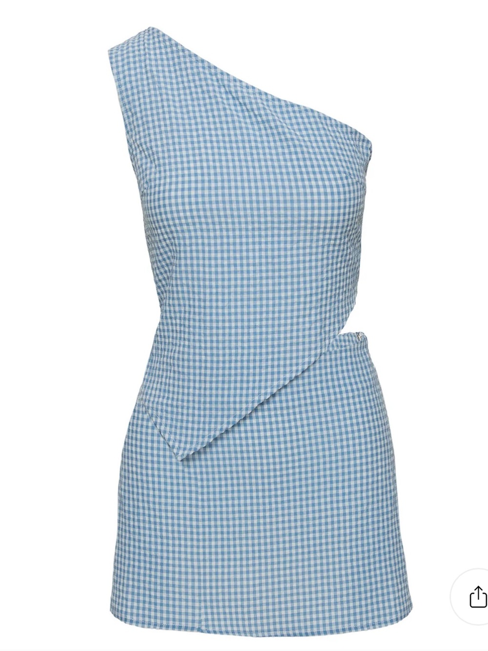 Princess Polly Blue Gingham One-Shoulder Skirt Set